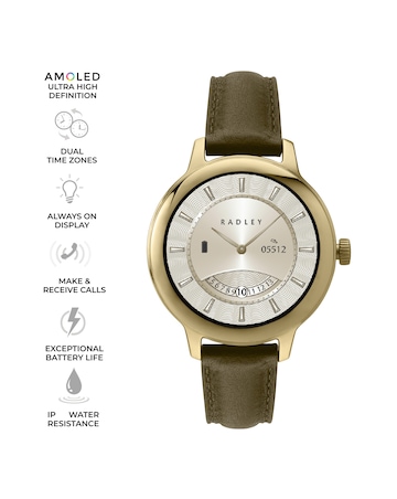 Radley Series 59 AMOLED Leather Strap Smart Watch - Acron