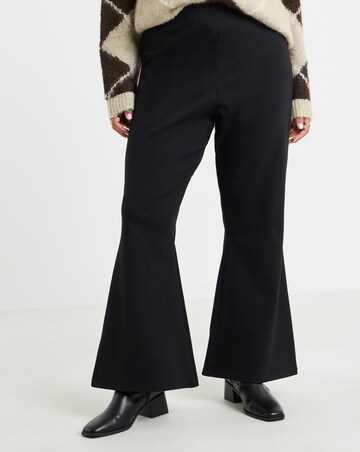 Simply Be Black Ponte Flare Trouser