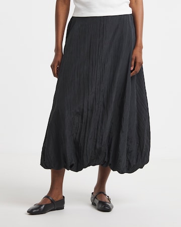Simply Be Black Textured Bubble Hem Midaxi Skirt