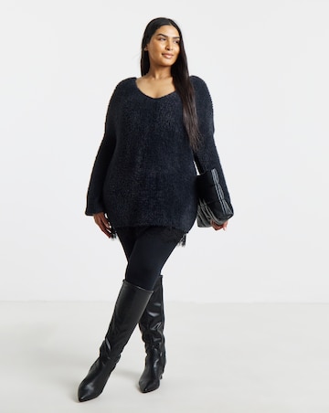 Fluffy Lace V-neck Tunic
