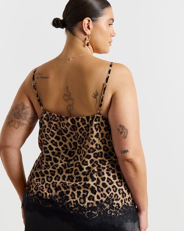 Simply Be Leopard Print Lace Trim Cami