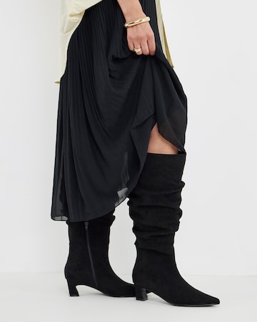Alison Slouchy Pointed Knee High Boots - Extra Wide Fit (EEE) & Super Curvy Calf