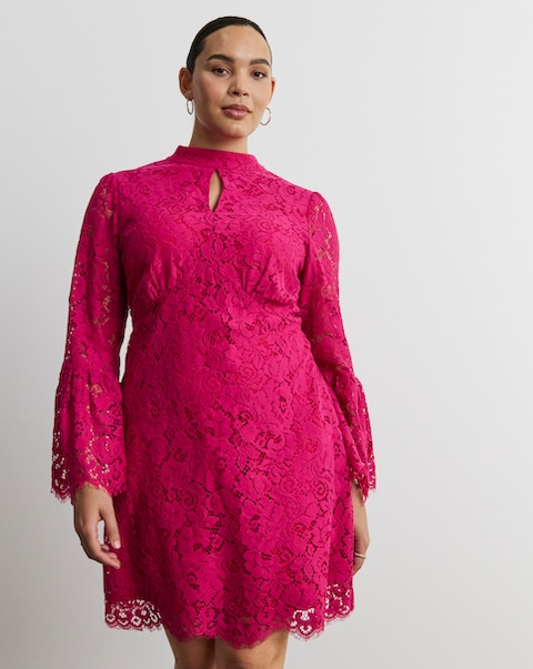 Joanna Hope High Neck Lace Dress