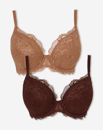 Pretty Secrets Ella (2 Pack) Padded Plunge Wired Bras (B-G)
