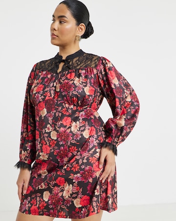 Simply Be Floral Lace Yoke Mini Dress