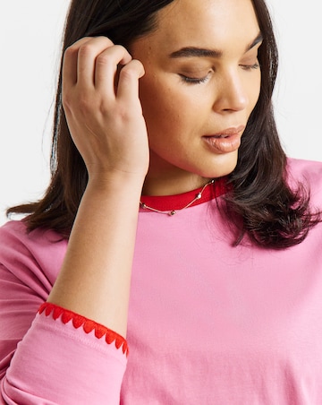 Simply Be Chocolate Whipstitch Long Sleeve T-Shirt