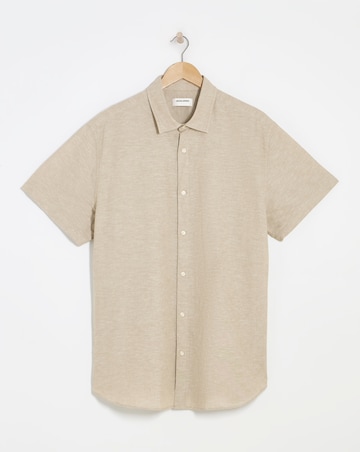 Jack & Jones Breeze Short Sleeve Linen Shirt - Crockery