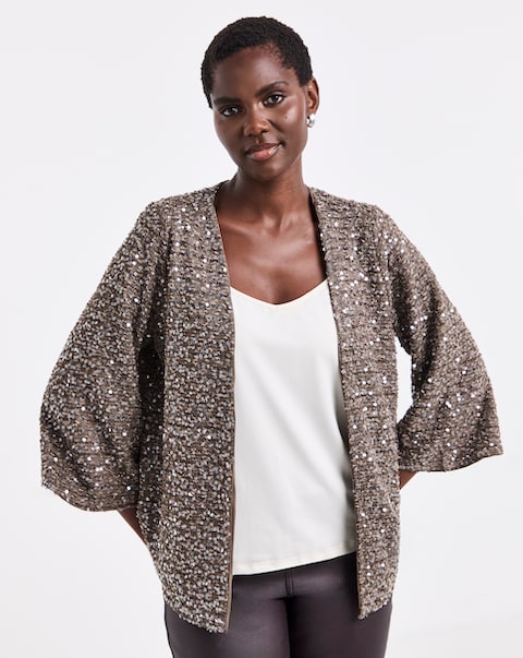 New In - Sequin Kimono Cardigan