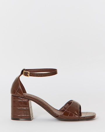 Coco Barely There Block Heel Sandals - Wide Fit (E)