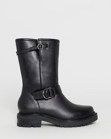 Victoria Buckle Detail Flat Ankle Boots - Extra Wide Fit (EEE)