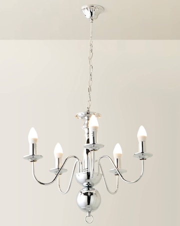 ValueLights Gothica Flemish Style 5 Way Ceiling Light Chrome