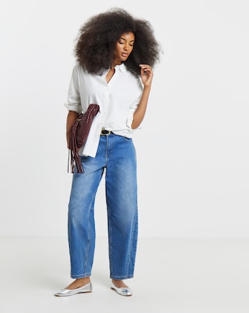 White Relaxed Cotton Poplin Shirt