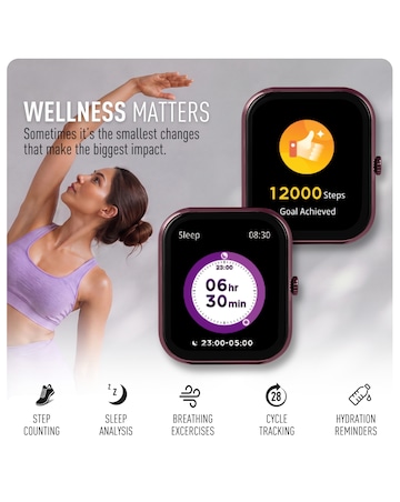 Reflex Active Nexus Silicone Strap Smart Watch - Burgundy