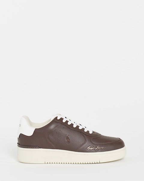 Polo Ralph Lauren Masters Court Signature Trainer - Dark Brown