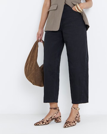 Isabella Ankle Detail Block Heel Pointed Shoes - Extra Wide Fit (EEE)