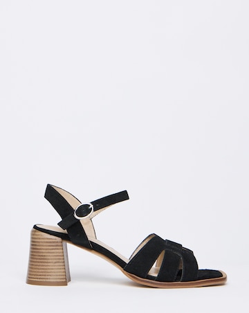 Greta Woven Detail Block Heel Sandals - Wide Fit (E)