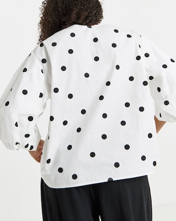 Simply Be Navy Button Through Blouse