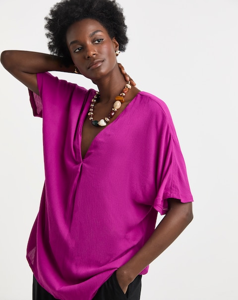 Textured Crinkle Tunic Top