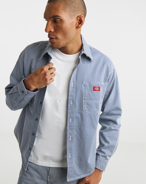 Dickies Long Sleeve Hickory Worker Shirt - Retro Indigo