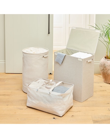 Minky Collapsible Fabric Water-Resistant Laundry Bag