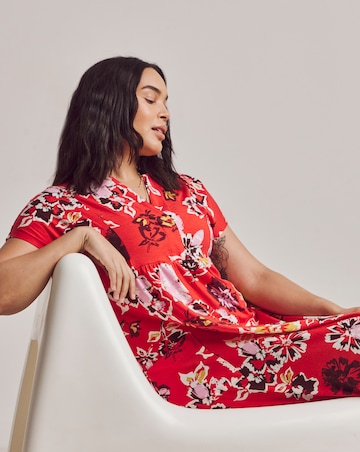 Julipa Printed Pocket Jersey Midi Dress