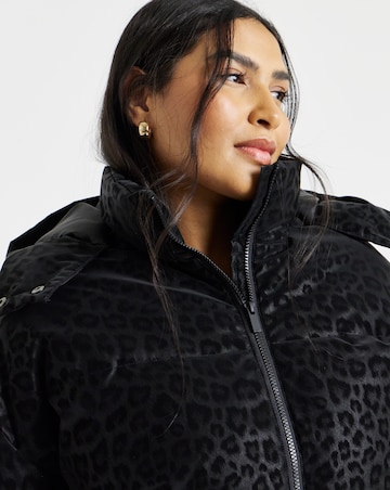 Leopard Printed Padded Coat