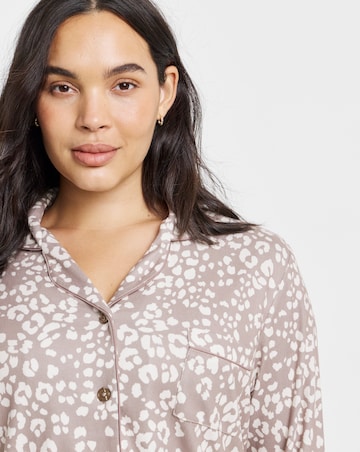 Pretty Secrets Animal Print Soft Knit Button Through Pyjama Set