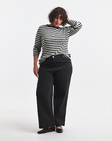 Simply Be 99 1 Black Comfort Stretch Slouchy Wide Leg Jeans