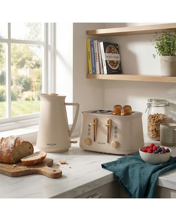 Salter Malmo Rapid Boil Kettle & Salter Malmo 4 Slice Toaster - Stone Bundle