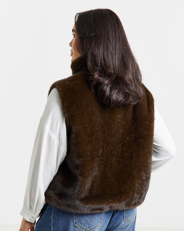 Zip Front Faux Fur Gilet