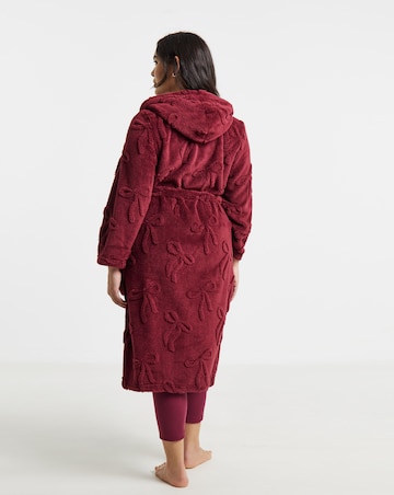 Pretty Secrets Bow Textured Fleece Hooded Dressing Gown