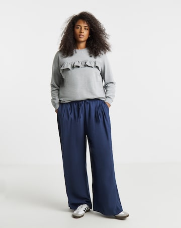 Grey Marl Frill Detail Sweatshirt