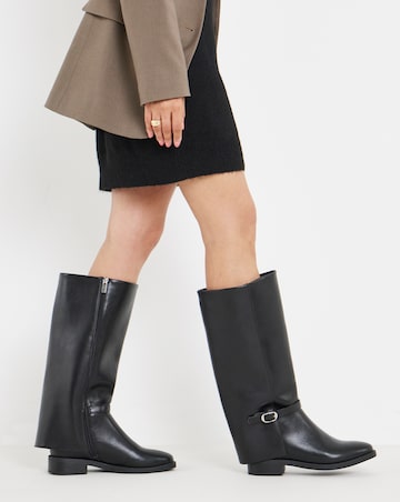 Antonella Straight Leg Knee High Boots - Wide Fit (E) & Curvy Calf