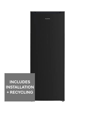Russell Hobbs RH143LF552E1B Upright Freestanding Larder Fridge Black + Install
