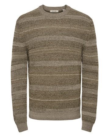 Only & Sons Lake Regular Fit Crew Knit - Natural