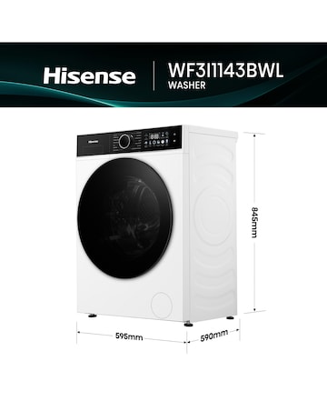 Hisense 3i 11kg 1400rpm KitchenFit Washing Machine White