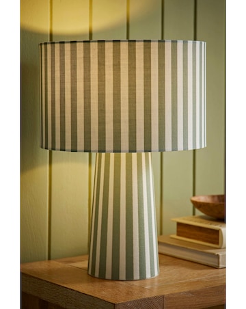 ValueLights Thorley Stripe Fabric Table Lamp