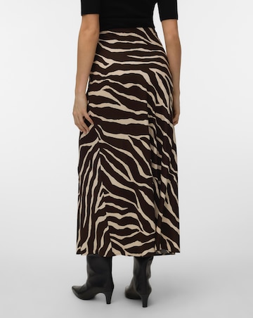 Vero Moda Maddie Mid Waist Zebra Print Ankle Skirt