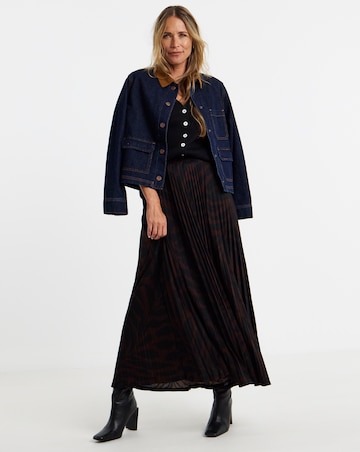 Jersey Pleated Pull On Maxi Skirt