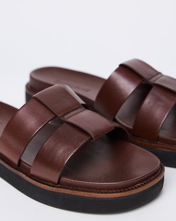 Rosalind Leather Twin Strap Mule - Wide Fit (E)