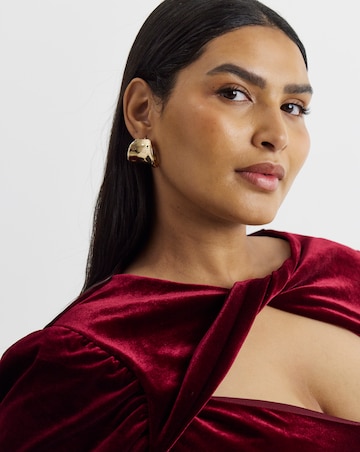Joanna Hope Velour Twist Front Midi Dress