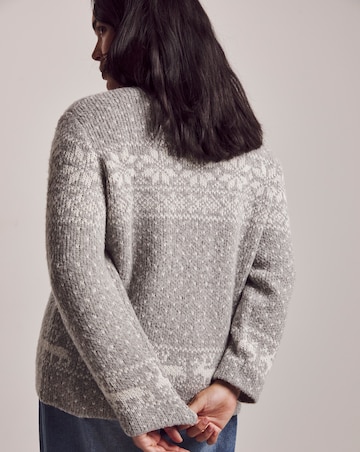 Julipa Zip Through Fairisle Cardigan