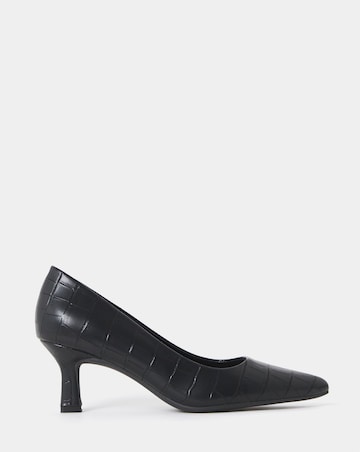 Heavenly Soles Kirsten Pointed Toe Court Shoes - Wide Fit (E)