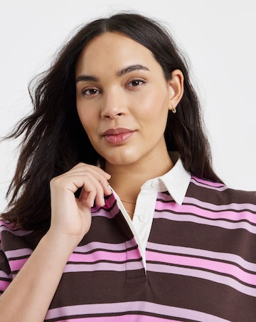 Simply Be Pink Stripe Tie Bubble Hem Top