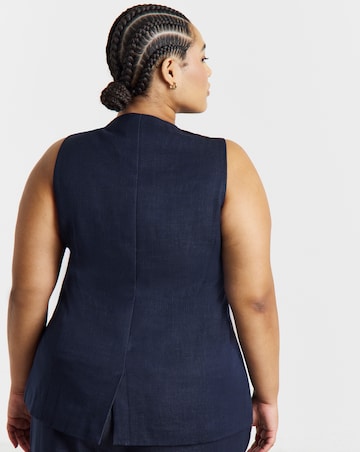 Simply Be Indigo Denim Look Longline Waistcoat