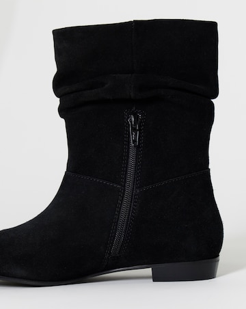 Hetty Ruched Suede Ankle Boots - Extra Wide Fit (EEE)