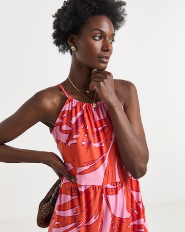Jersey Halter Neck Maxi Dress