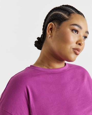 Simply Be Purple Long Sleeve Boyfriend T-Shirt