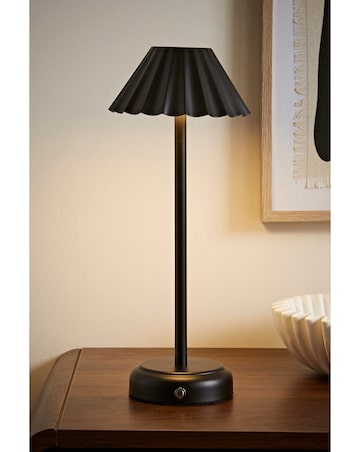 ValueLights Avery Black Rechargeable LED Portable Table Lamp