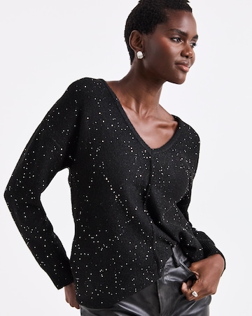 Sequin Glitter Knit Longline Jumper